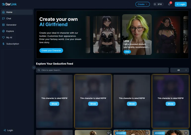 Darlink AI avis page d'accueil